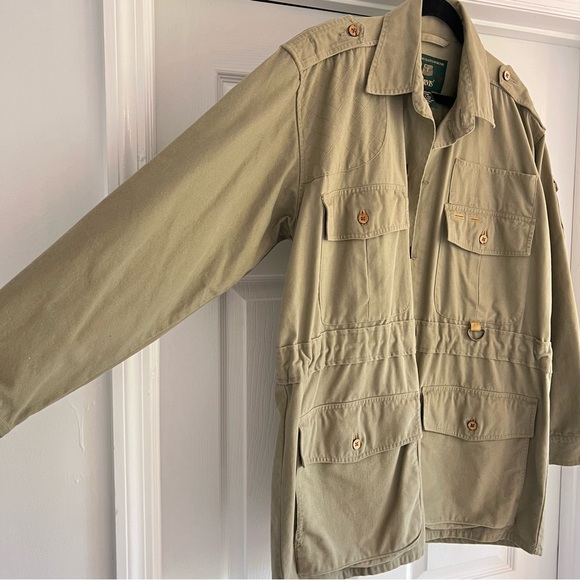 ORVIS Vintage Khaki Fly Fishing Utility Field Jacket Chore Coat M - Picture 3 of 16